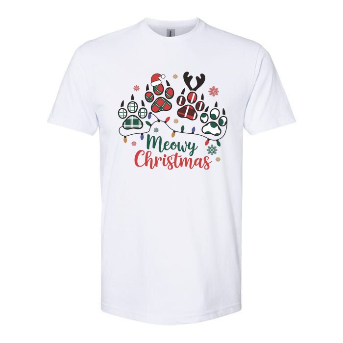 Meowy Christmas Xmas Holiday Cat Lover Softstyle CVC T-Shirt