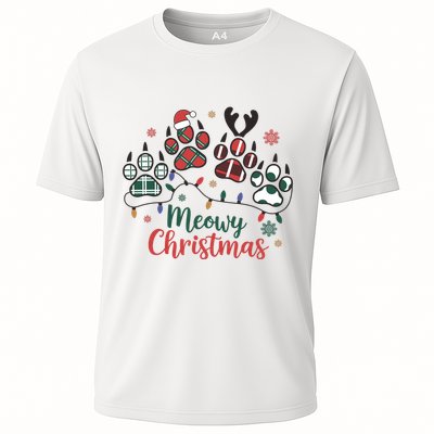 Meowy Christmas Xmas Holiday Cat Lover Performance Shirt