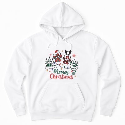 Meowy Christmas Xmas Holiday Cat Lover Hoodie
