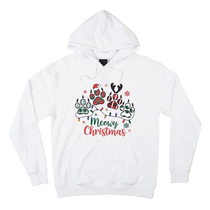 Meowy Christmas Xmas Holiday Cat Lover Hoodie