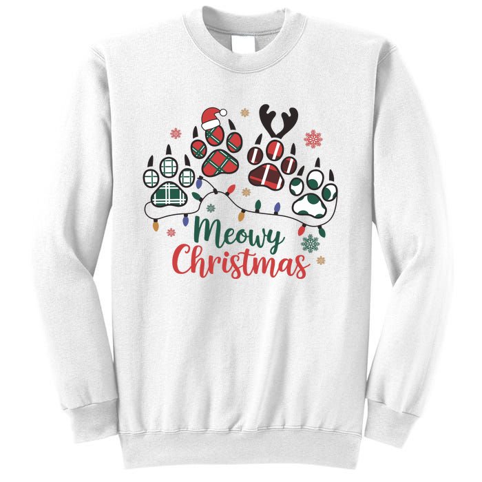 Meowy Christmas Xmas Holiday Cat Lover Sweatshirt