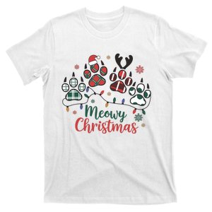 Meowy Christmas Xmas Holiday Cat Lover T-Shirt