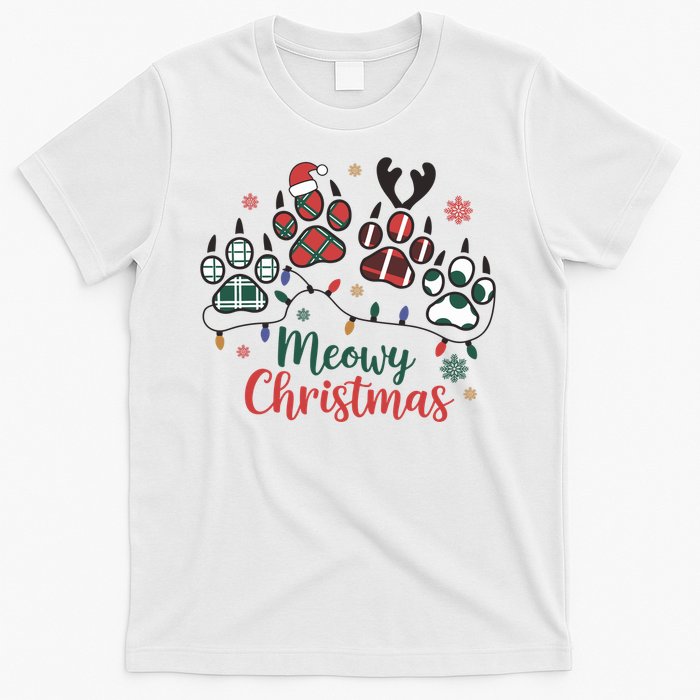 Meowy Christmas Xmas Holiday Cat Lover T-Shirt