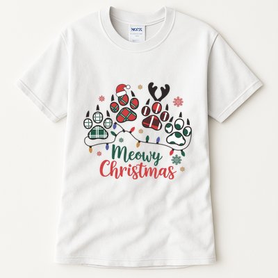 Meowy Christmas Xmas Holiday Cat Lover Tall T-Shirt