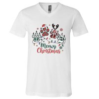 Meowy Christmas Xmas Holiday Cat Lover V-Neck T-Shirt