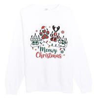 Meowy Christmas Xmas Holiday Cat Lover Premium Crewneck Sweatshirt