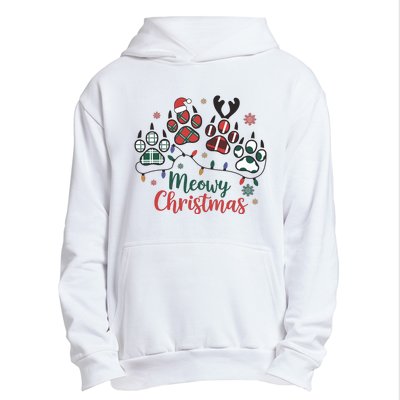 Meowy Christmas Xmas Holiday Cat Lover Urban Pullover Hoodie