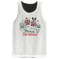 Meowy Christmas Xmas Holiday Cat Lover Mesh Reversible Basketball Jersey Tank