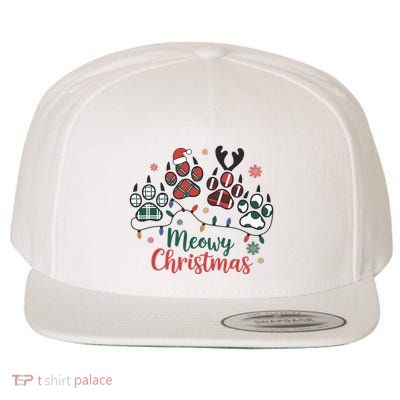 Meowy Christmas Xmas Holiday Cat Lover Wool Snapback Cap
