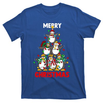 Merry Christmas Xmas Tree Penguins Happy Holiday Xmas Pajama Gift T-Shirt