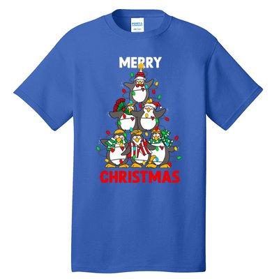 Merry Christmas Xmas Tree Penguins Happy Holiday Xmas Pajama Gift Tall T-Shirt