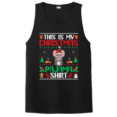 Mouse Christmas Xmas Pajama Gift Santa Hat Mouse Meaningful Gift PosiCharge Competitor Tank