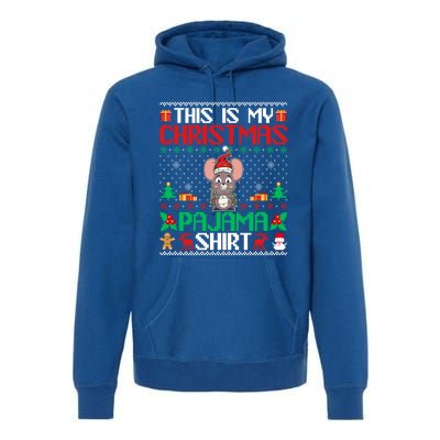 Mouse Christmas Xmas Pajama Gift Santa Hat Mouse Meaningful Gift Premium Hoodie