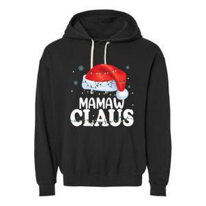 Mamaw Claus Xmas Family Matching Funny Grandma Christmas Cute Gift Garment-Dyed Fleece Hoodie