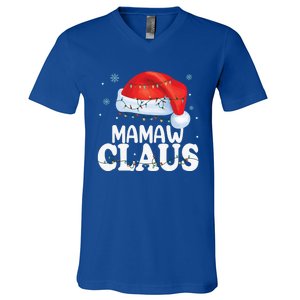 Mamaw Claus Xmas Family Matching Funny Grandma Christmas Cute Gift V-Neck T-Shirt