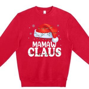 Mamaw Claus Xmas Family Matching Funny Grandma Christmas Cute Gift Premium Crewneck Sweatshirt