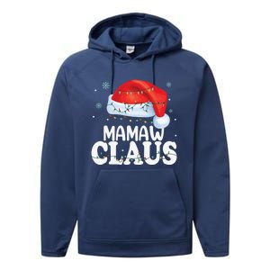 Mamaw Claus Xmas Family Matching Funny Grandma Christmas Cute Gift Performance Fleece Hoodie