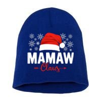 Mamaw Claus Xmas Light Funny Santa Hat Christmas Ugly Gift Short Acrylic Beanie