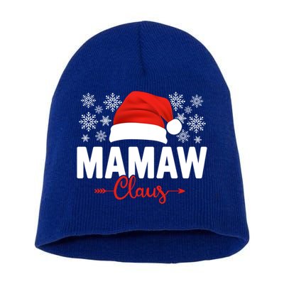 Mamaw Claus Xmas Light Funny Santa Hat Christmas Ugly Gift Short Acrylic Beanie