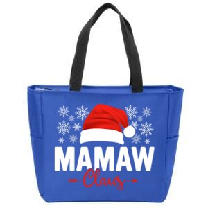 Mamaw Claus Xmas Light Funny Santa Hat Christmas Ugly Gift Zip Tote Bag