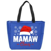 Mamaw Claus Xmas Light Funny Santa Hat Christmas Ugly Gift Zip Tote Bag