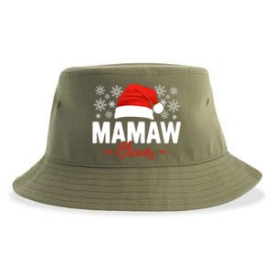 Mamaw Claus Xmas Light Funny Santa Hat Christmas Ugly Gift Sustainable Bucket Hat