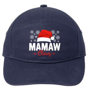 Mamaw Claus Xmas Light Funny Santa Hat Christmas Ugly Gift 7-Panel Snapback Hat