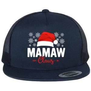 Mamaw Claus Xmas Light Funny Santa Hat Christmas Ugly Gift Flat Bill Trucker Hat