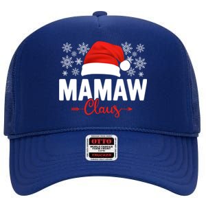 Mamaw Claus Xmas Light Funny Santa Hat Christmas Ugly Gift High Crown Mesh Back Trucker Hat