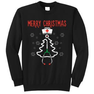 Merry Christmas Xmas Stethoscope Nurse Christmas Scrub Sweatshirt