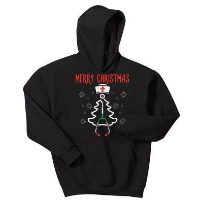 Merry Christmas Xmas Stethoscope Nurse Christmas Scrub Kids Hoodie