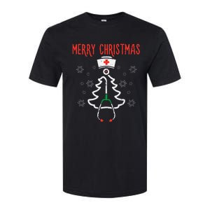 Merry Christmas Xmas Stethoscope Nurse Christmas Scrub Softstyle CVC T-Shirt