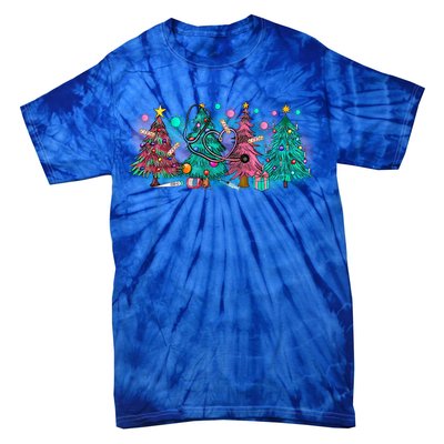 Merry Christmas Xmas Stethoscope Nurse Christmas Tree Scrubs Gift Tie-Dye T-Shirt