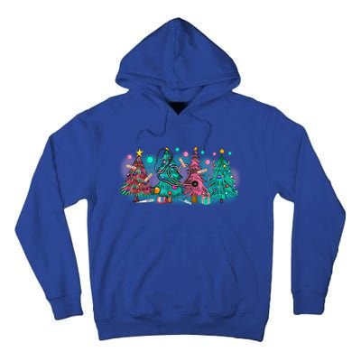 Merry Christmas Xmas Stethoscope Nurse Christmas Tree Scrubs Gift Tall Hoodie