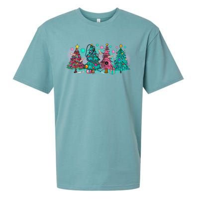 Merry Christmas Xmas Stethoscope Nurse Christmas Tree Scrubs Gift Sueded Cloud Jersey T-Shirt