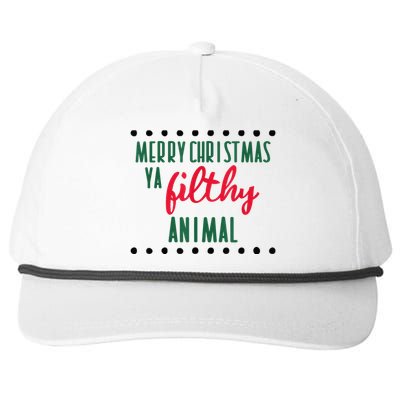 Merry Christmas Ya Filthy Animals Funny Christmas Snapback Five-Panel Rope Hat