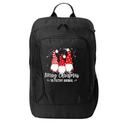 Merry Christmas Ya Filthy Animals Funny Christmas Gnome City Backpack