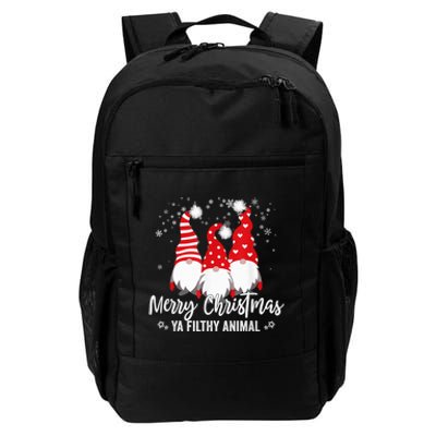 Merry Christmas Ya Filthy Animals Funny Christmas Gnome Daily Commute Backpack