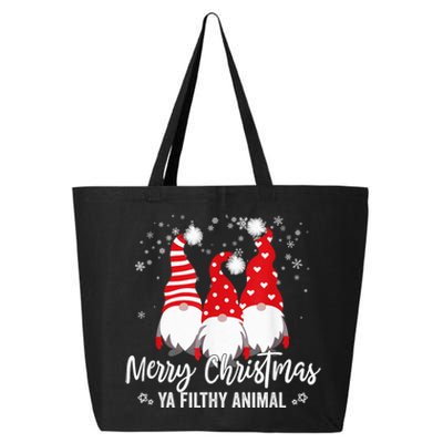 Merry Christmas Ya Filthy Animals Funny Christmas Gnome 25L Jumbo Tote