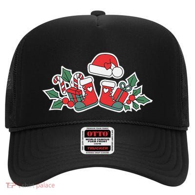 Merry Christmas YAll Western Country Cowboy Boots High Crown Mesh Back Trucker Hat