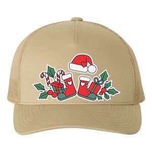 Merry Christmas YAll Western Country Cowboy Boots Yupoong Adult 5-Panel Trucker Hat