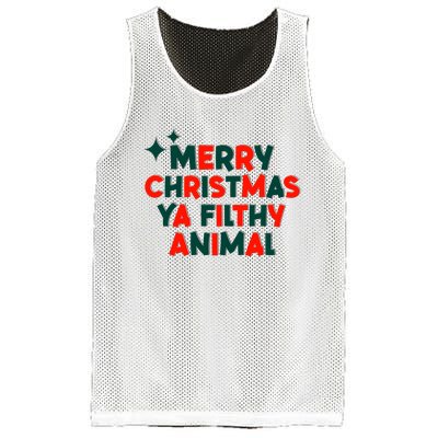 Merry Christmas Ya Filthy Animals Funny Christmas Mesh Reversible Basketball Jersey Tank