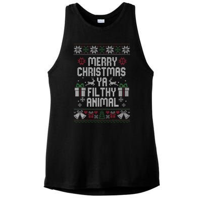 Merry Christmas Ya Filthy Animal Ugly Ladies PosiCharge Tri-Blend Wicking Tank