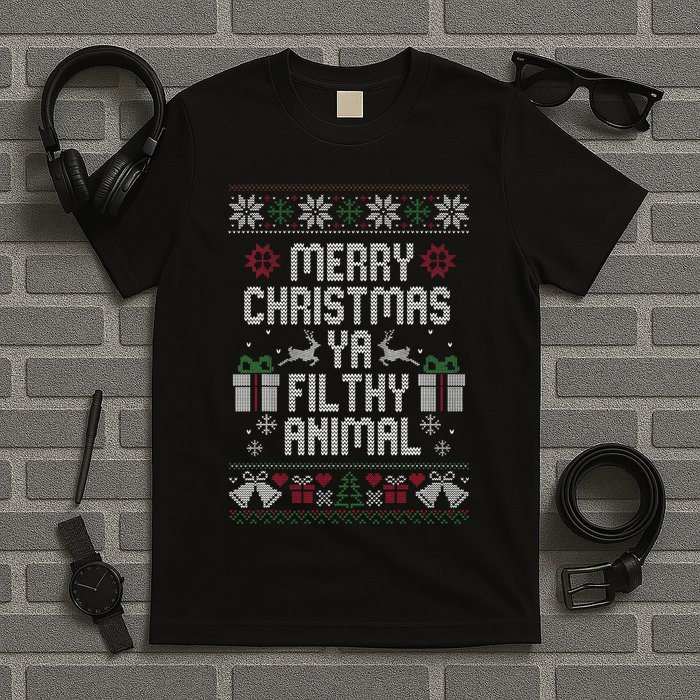 Merry Christmas Ya Filthy Animal Ugly T-Shirt