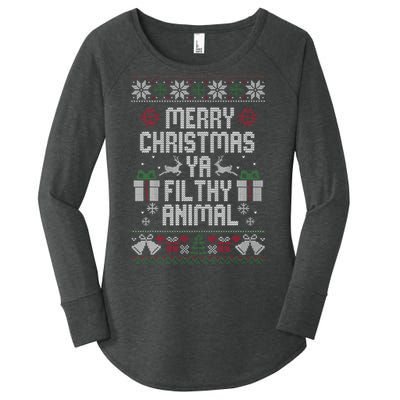 Merry Christmas Ya Filthy Animal Ugly Women's Perfect Tri Tunic Long Sleeve Shirt