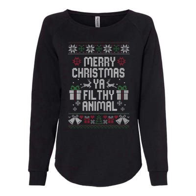 Merry Christmas Ya Filthy Animal Ugly Womens California Wash Sweatshirt