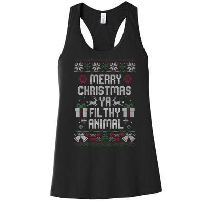 Merry Christmas Ya Filthy Animal Ugly Women's Racerback Tank