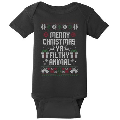 Merry Christmas Ya Filthy Animal Ugly Baby Bodysuit