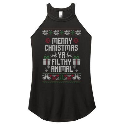 Merry Christmas Ya Filthy Animal Ugly Women's Perfect Tri Rocker Tank