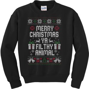 Merry Christmas Ya Filthy Animal Ugly Kids Sweatshirt